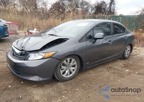 2012 Honda Civic Lx z USA, uszkodzony, nr VIN 2HGFB2F54CH330535